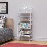 ZNTS WTZ Book Shelf, White Bookshelf, Ladder Bookcase, 4 Tier Tall Book case for Bedroom, Living Room, 22380449