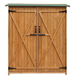 ZNTS Fir Wood Shed Garden Storage Shed Wood Color & Green 48756444