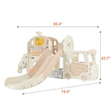 ZNTS Kids Slide Playset Structure 9 in 1, Freestanding Castle Climbing Crawling Playhouse with Slide, PP307713AAD