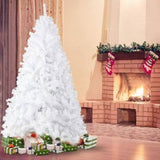 ZNTS 7ft High Christmas Tree 1000 Tips Decorate Pine Tree with Metal Legs White with Decorations W2181P154086