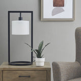 ZNTS Metal Table Lamp with Glass Drum Shade B03596583