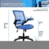 ZNTS Techni Mobili Mesh Task Office Chair with Flip Up Arms, Blue RTA-8050-BL