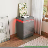 ZNTS Modern High gloss UV Night Stand with 3 drawers & LED lights W33165035