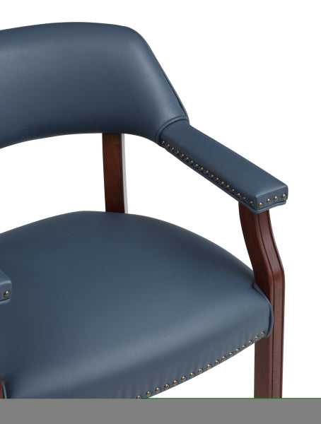ZNTS Casar Navy Blue Caster Game Chair B05081551