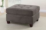 ZNTS Cocktail Ottoman Waffle Suede Fabric Charcoal Color W Tufted Seats Ottomans Hardwoods HSESF00F7119