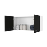 ZNTS Brookeline Rectangle 2-Door Wall Cabinet Carbon Espresso B06280329