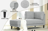 ZNTS [New+Video]65" Mid-Century Modern Fabric Corner Lounge Chair, Upholstered Indoor Chaise Lounge for WF294894AAE