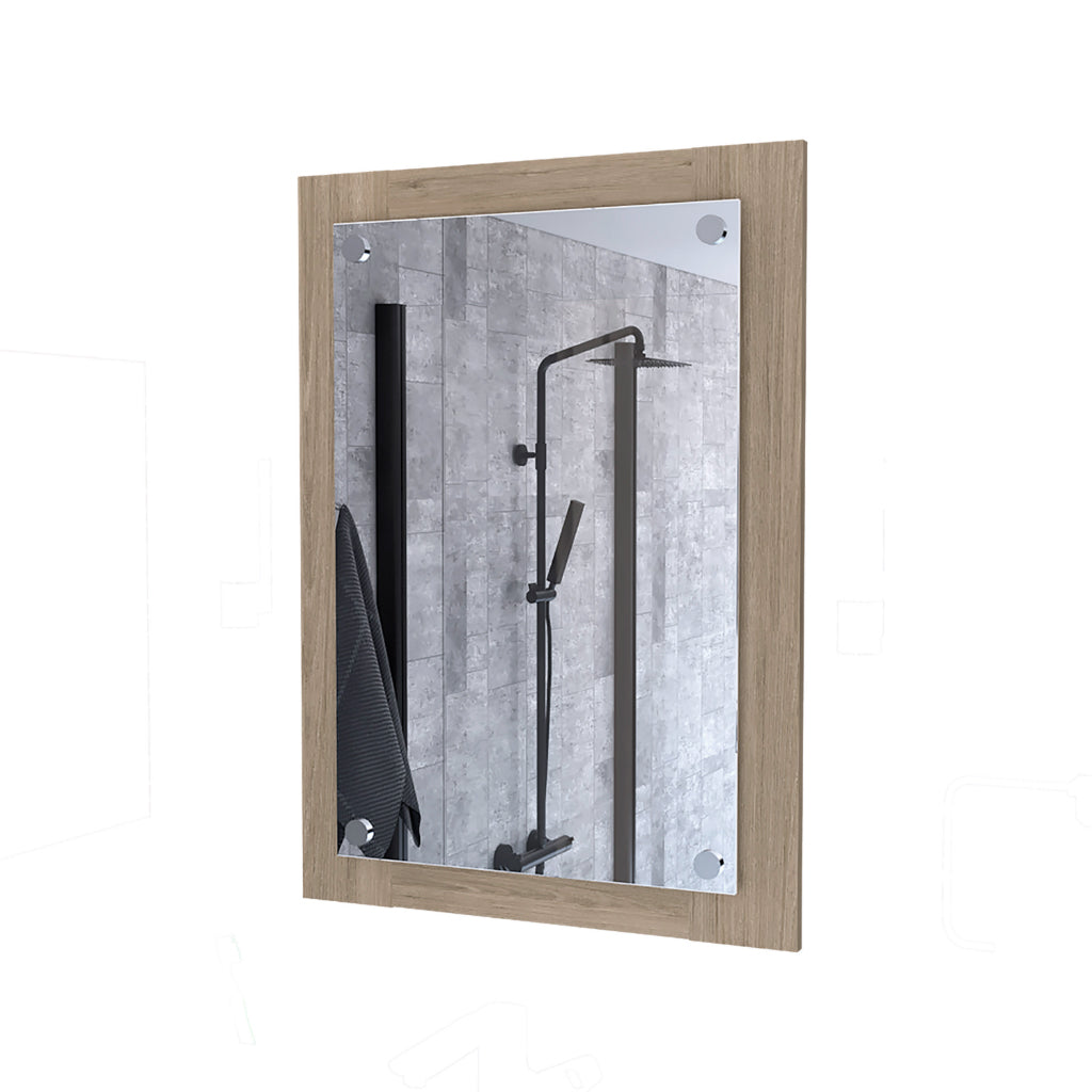 ZNTS Devoux Rectangular Bathroom Mirror Light Pine B062111640