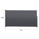 ZNTS 138" x 71''Retractable Side Awning, Waterproof & UV-Resistant, Privacy Screen Divider Roll Up W419P143091