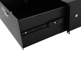 ZNTS 19" 4U Steel Plate DJ Drawer Equipment Cabinet with Keys Black 35246355