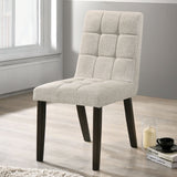ZNTS Beige Fabric Biscuit-Style Tufted Side Chairs Set of 2 Chairs Room Furniture Elegant Kitchen B011110049