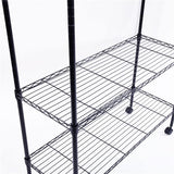 ZNTS 5-Layer Plastic Coated Iron Shelf with 1.5" Nylon Wheels 165*90*35 Black 76488295