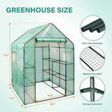 ZNTS iPower Walk-in Greenhouse Kit for Outdoors with Durable PE Cover and Observation Windows, 3-Tier W113483353