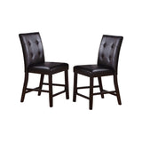 ZNTS Leroux Upholstered Counter Height Chairs in Espresso Finish, Set of 2 SR011144