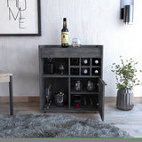 ZNTS Whitlock 6-Bottle 2-Shelf Bar Cabinet Smokey Oak B06280240