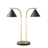 ZNTS 2-Light Metal Table Lamp with Chimney Shades B03596584