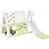 ZNTS 7-in-1 Toddler Climber and Slide Set Kids Playground Climber Slide Playset with Tunnel, Climber, PP300099AAF