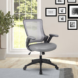 ZNTS Techni Mobili Mid-Back Mesh Task Office Chair with Height Adjustable Arms, Grey RTA-8030-GRY
