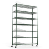 ZNTS 7 Tier Wire Shelving Unit, 2450 LBS NSF Height Adjustable Metal Garage Storage Shelves with Wheels, W155091052