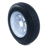 ZNTS qty2 Trailer Tires & Rims Tubeless 4 Lug Wheel White Spoke 4 Ply 5.30-12 63337400