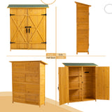 ZNTS Outdoor Storage Shed with Lockable Door, Wooden Tool Storage Shed with Detachable Shelves and Pitch 28814055