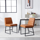 ZNTS Upholstered Leather Dining Chairs Set of 2 With Metal Legs, Mid Century Modern Leisure Chairs for W1439125946