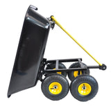 ZNTS Folding car Poly Garden dump truck with steel frame, 10 inches. Pneumatic tire, black W22783097