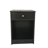 ZNTS 40 x 30 x 60cm Round Handle Night Stand with One Drawer Black 55817227