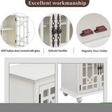 ZNTS TREXM Sideboard with Adjustable Height Shelves, Metal Handles, 4 Doors for Living Room, Bedroom, WF298770AAK
