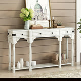 ZNTS TREXM Mediterranean Retro-Style 60" Console Table with Storage Drawers and Bottom Shelf for WF303493AAK