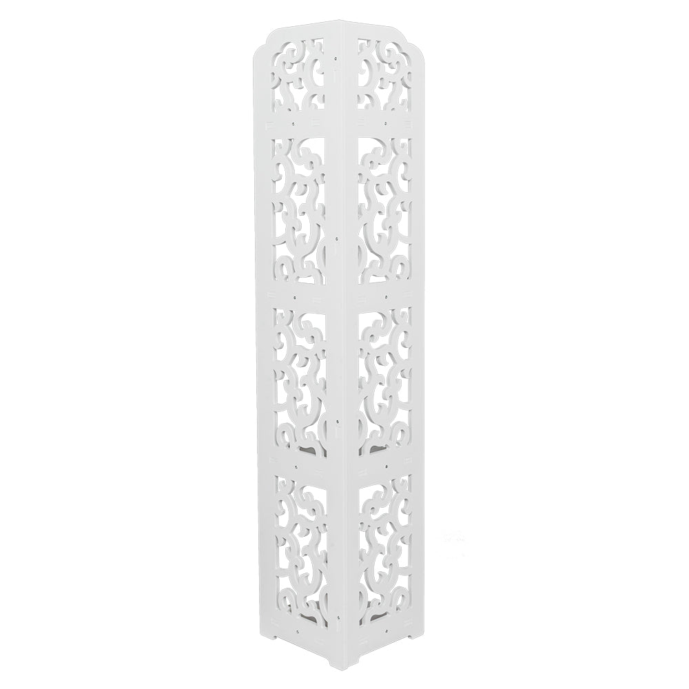 ZNTS Daqing Carving Style Waterproof 120-Degree Angle 4 Layers Bathroom Cabinet Shelf White 32273979