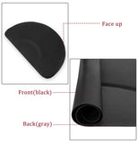 ZNTS 3′x 4.5′x 1/2" Beauty Salon Semicircle Anti-fatigue Salon Mat Black 42550201