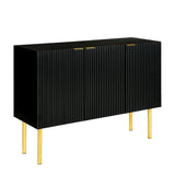 ZNTS TREXM Modern Simple Luxury Style Sideboard Particle Board MDF Board Cabinet with Gold Metal Legs WF295369AAB