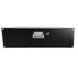 ZNTS 19" 3U Steel Plate DJ Drawer Equipment Cabinet with Keys Black 04250190