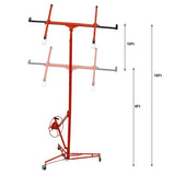 ZNTS Drywall Panel hoist Drywall Lift Rolling Panel Hoist Jack Lifter 16ft Red Color W465137159