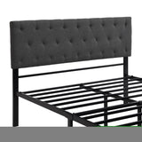 ZNTS Full Size Storage Bed Metal Platform Bed with a Big Drawer - Gray WF212444AAE