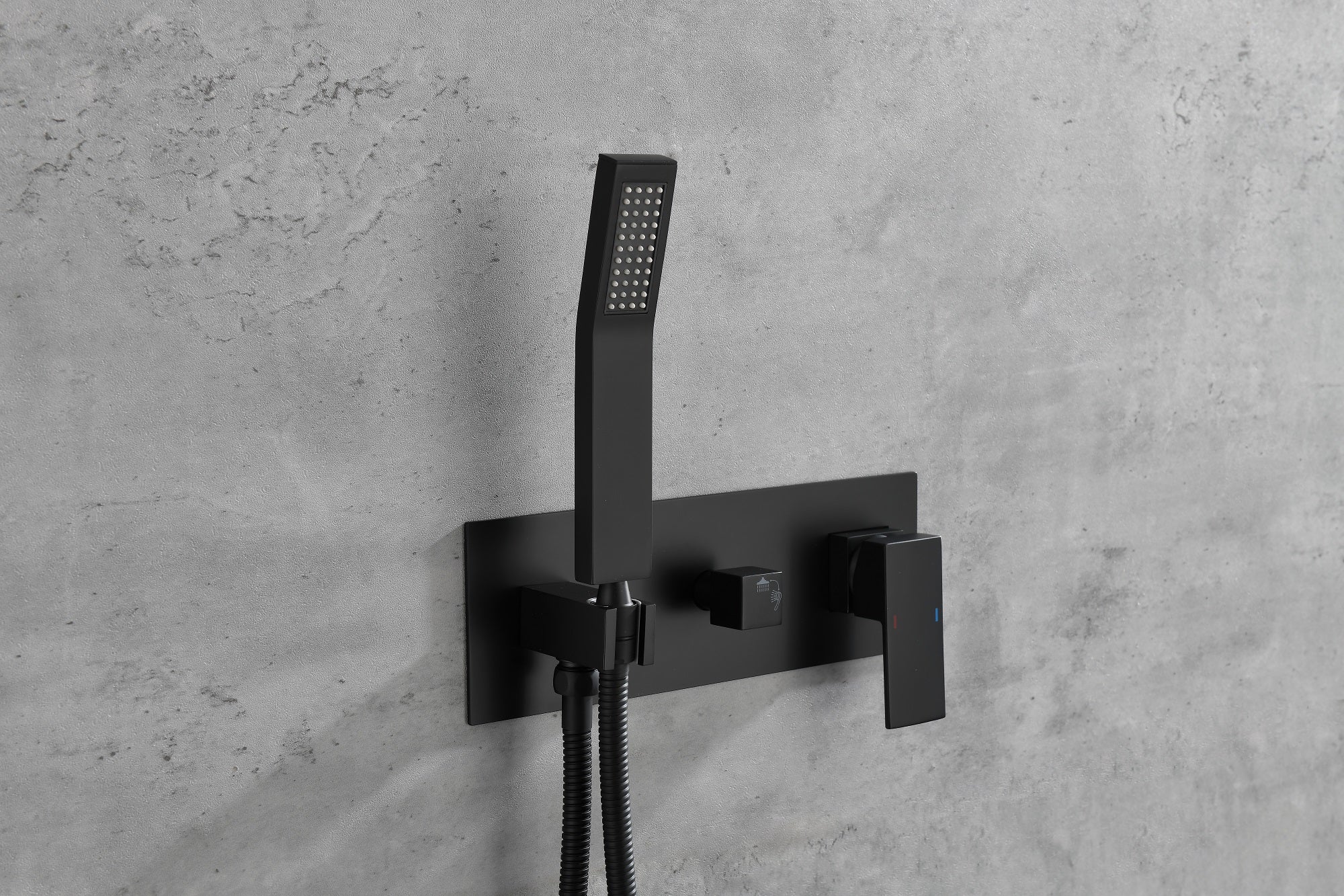 ZNTS Brass Matte Black Shower Faucet Set Shower System 10 Inch Rainfall Shower Head with Handheld Sprayer W928115129