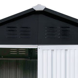 ZNTS Outdoor storage sheds 4FTx6FT Apex roof White+Black W135057992