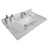 ZNTS Montary 31inch bathroom stone vanity top engineered white marble color with undermount ceramic sink W50932301