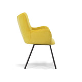ZNTS Modrest Barrett Modern Yellow Velvet Dining Chair B04961459