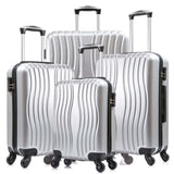 ZNTS 4 Piece Luggage Set PC Material Hard Shell Suitcase with Spinner Wheels Lightweight Suitcase Set 73332313