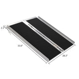 ZNTS 3FT Two-section Non-Skid Folding Lightweight Aluminum Alloy Wheelchair Scooter Mobility Ramps 96882424