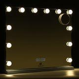 ZNTS Makeup Mirror with 3 Colors Lights 12 Dimmable LED Bulbs Bluetooth Detachable 5X Magnification 68211602