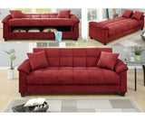 ZNTS Contemporary Living Room Adjustable Sofa Red Color Microfiber Plush Storage Couch 1pc Futon Sofa w HS00F7890-ID-AHD