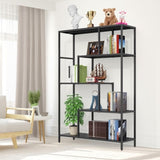 ZNTS 5-Tier Metal Industrial Bookshelf - 59in Height, 39in Width,Rustic Black Display Shelves,Bookcase 38615844