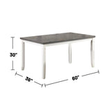 ZNTS Carrol 6 Piece Wood Dining Set, White and Grey B01682323