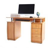 ZNTS 15mm MDF Portable 1pc Door with 3pcs Drawers Computer Desk Wood Color 61085732