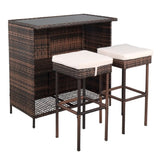 ZNTS Bar Table And Bar Stool Three-Piece Set Brown Gradient 56323534