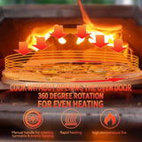 ZNTS Semi-Automatic Silver 12 Outdoor Pizza Oven Portable Wood Fired Pizza Oven Outdoor Cooking Pizza W2196134327