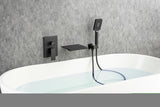 ZNTS Waterfall Tub Faucet Wall Mount Roman Tub Filler Chrome Single Handle Brass Bathroom Bathtub Faucet D97207H